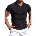 Men's Golf Shirt Plain Striped Solid Color Classic Collar Casual Daily Short Sleeve Tops Business Simple Casual Classic White Black Light gray / Summer Comfortable Lightwight Quick dry