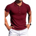 Men's Golf Shirt Plain Striped Solid Color Classic Collar Casual Daily Short Sleeve Tops Business Simple Casual Classic White Black Light gray / Summer Comfortable Lightwight Quick dry