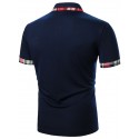 Men's Golf Shirt Tennis Shirt Solid Colored Patchwork Short Sleeve Regular Fit Tops Party Strand Contemporary Sporty Navy Blue Daily Casual Work Business Summer Shirt Basic Comfortable