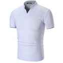 Men's Golf Shirt Tennis Shirt Solid Colored Collar V Neck Green White Black Gray Red Short Sleeve Daily golf shirts Patchwork Tops Cotton Basic / Summer / Summer