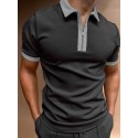 Men's Golf Shirt Solid Color Collar Wine White Black Gray Short Sleeve Outdoor Street Zipper Tops Fashion Casual Breathable Comfortable