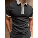 Men's Golf Shirt Solid Color Collar Wine White Black Gray Short Sleeve Outdoor Street Zipper Tops Fashion Casual Breathable Comfortable