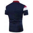 Men's Golf Shirt Tennis Shirt Simple Collar Shirt Collar Sports & Outdoor Causal Patchwork Short Sleeve Tops Cotton Casual Daily Casual / Sporty Light gray Red Navy Blue/Summer