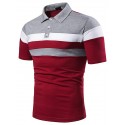 Men's Golf Shirt Tennis Shirt Simple Collar Shirt Collar Sports & Outdoor Causal Patchwork Short Sleeve Tops Cotton Casual Daily Casual / Sporty Light gray Red Navy Blue/Summer