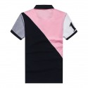 Men's Golf Shirt Color Block Turndown Blue Pink Short Sleeve Street Daily Button-Down Tops Fashion Casual Comfortable / Beach