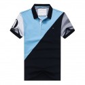 Men's Golf Shirt Color Block Turndown Blue Pink Short Sleeve Street Daily Button-Down Tops Fashion Casual Comfortable / Beach