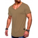 men's tee short sleeved basic t-shirt v-neck neckline gym oversize look casual sportwear solid color slim fit t shirt