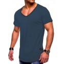 men's tee short sleeved basic t-shirt v-neck neckline gym oversize look casual sportwear solid color slim fit t shirt