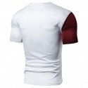 Men's T shirt Tee Color Block Crew Neck Wine White Black Gray Short Sleeve Outdoor Daily Tops Fashion Simple Comfortable / Summer / Summer / Sports