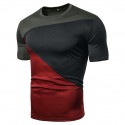 Men's T shirt Tee Color Block Crew Neck Wine White Black Gray Short Sleeve Outdoor Daily Tops Fashion Simple Comfortable / Summer / Summer / Sports