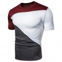 Men's T shirt Tee Color Block Crew Neck Wine White Black Gray Short Sleeve Outdoor Daily Tops Fashion Simple Comfortable / Summer / Summer / Sports