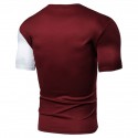 Men's T shirt Tee Color Block Crew Neck Wine White Black Gray Short Sleeve Outdoor Daily Tops Fashion Simple Comfortable / Summer / Summer / Sports