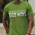 Men's T shirt Tee Letter Graphic Prints Crew Neck Green Black Blue Gray Red Short Sleeve Hot Stamping Casual Daily Print Tops Sports Fashion Comfortable / Summer / Summer