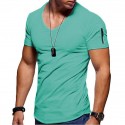 mens v neck t shirt tee - solid color short shirts for men short sleeve slim fitness workout athletic business casual basic big tall shirts black gray army green