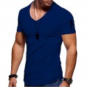 mens v neck t shirt tee - solid color short shirts for men short sleeve slim fitness workout athletic business casual basic big tall shirts black gray army green