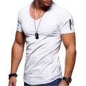 mens v neck t shirt tee - solid color short shirts for men short sleeve slim fitness workout athletic business casual basic big tall shirts black gray army green