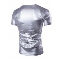 Men's T shirt Tee Shirt Tee Solid Colored V Neck Black Silver Gold Short Sleeve Daily Sports Slim Tops Basic Exaggerated Designer Big and Tall / Summer / Summer
