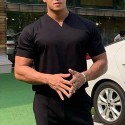 Men's T shirt Tee Solid Color V Neck Light Purple Green White Black Gray Short Sleeve Casual Daily Tops Sports Fashion Lightweight Muscle / Summer / Summer