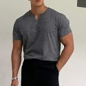 Men's T shirt Tee Solid Color V Neck Light Purple Green White Black Gray Short Sleeve Casual Daily Tops Sports Fashion Lightweight Muscle / Summer / Summer