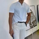 Men's T shirt Tee Solid Color V Neck Light Purple Green White Black Gray Short Sleeve Casual Daily Tops Sports Fashion Lightweight Muscle / Summer / Summer