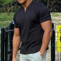 Men's T shirt Tee Solid Color V Neck Light Purple Green White Black Gray Short Sleeve Casual Daily Tops Sports Fashion Lightweight Muscle / Summer / Summer