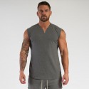 Men's Tank Top Vest Undershirt Solid Color V Neck Wine White Black Gray Army Green Sleeveless Casual Daily Tops Cotton Sports Fashion Lightweight Muscle / Summer / Summer