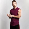 Men's Tank Top Vest Undershirt Solid Color V Neck Wine White Black Gray Army Green Sleeveless Casual Daily Tops Cotton Sports Fashion Lightweight Muscle / Summer / Summer