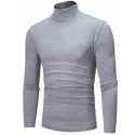 Men's T shirt Tee Solid Color Turtleneck White Black Blue Light gray Dark Gray Long Sleeve Outdoor Casual Tops Lightweight Casual Classic Slim Fit / Sports