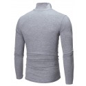 Men's T shirt Tee Solid Color Turtleneck White Black Blue Light gray Dark Gray Long Sleeve Outdoor Casual Tops Lightweight Casual Classic Slim Fit / Sports