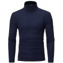 Men's T shirt Tee Solid Color Turtleneck White Black Blue Light gray Dark Gray Long Sleeve Outdoor Casual Tops Lightweight Casual Classic Slim Fit / Sports