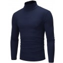 Men's T shirt Tee Solid Color Turtleneck White Black Blue Light gray Dark Gray Long Sleeve Outdoor Casual Tops Lightweight Casual Classic Slim Fit / Sports