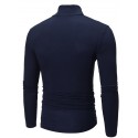 Men's T shirt Tee Solid Color Turtleneck White Black Blue Light gray Dark Gray Long Sleeve Outdoor Casual Tops Lightweight Casual Classic Slim Fit / Sports