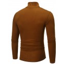Men's T shirt Tee Solid Color Turtleneck White Black Blue Light gray Dark Gray Long Sleeve Outdoor Casual Tops Lightweight Casual Classic Slim Fit / Sports