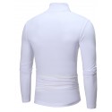 Men's T shirt Tee Solid Color Turtleneck White Black Blue Light gray Dark Gray Long Sleeve Outdoor Casual Tops Lightweight Casual Classic Slim Fit / Sports
