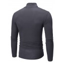 Men's T shirt Tee Solid Color Turtleneck White Black Blue Light gray Dark Gray Long Sleeve Outdoor Casual Tops Lightweight Casual Classic Slim Fit / Sports