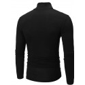 Men's T shirt Tee Solid Color Turtleneck White Black Blue Light gray Dark Gray Long Sleeve Outdoor Casual Tops Lightweight Casual Classic Slim Fit / Sports