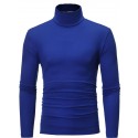 Men's T shirt Tee Solid Color Turtleneck White Black Blue Light gray Dark Gray Long Sleeve Outdoor Casual Tops Lightweight Casual Classic Slim Fit / Sports