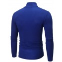 Men's T shirt Tee Solid Color Turtleneck White Black Blue Light gray Dark Gray Long Sleeve Outdoor Casual Tops Lightweight Casual Classic Slim Fit / Sports