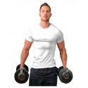 Men Muscle Tee T Shirt Stretch Short Sleeve Crew Neck Bodybuilding Workout Basic Daily Tops Navy White Wine Red