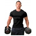 Men Muscle Tee T Shirt Stretch Short Sleeve Crew Neck Bodybuilding Workout Basic Daily Tops Navy White Wine Red
