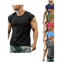 Men's T shirt Tee Solid Color Crew Neck White Black Blue Gray Army Green Short Sleeve Casual Daily Tops Sports Fashion Lightweight Muscle / Summer / Summer