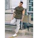 Men's T shirt Tee Solid Color Crew Neck White Black Blue Gray Army Green Short Sleeve Casual Daily Tops Sports Fashion Lightweight Muscle / Summer / Summer