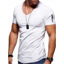Men's T shirt Tee Tee Solid Colored V Neck Green White Black Blue Gray Short Sleeve Daily Tops Basic Muscle Slim Fit Comfortable / Summer / Wet and Dry Cleaning / Summer