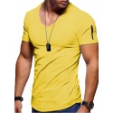 Men's T shirt Tee Tee Solid Colored V Neck Green White Black Blue Gray Short Sleeve Daily Tops Basic Muscle Slim Fit Comfortable / Summer / Wet and Dry Cleaning / Summer