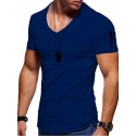 Men's T shirt Tee Tee Solid Colored V Neck Green White Black Blue Gray Short Sleeve Daily Tops Basic Muscle Slim Fit Comfortable / Summer / Wet and Dry Cleaning / Summer