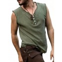 Men's T shirt Tee Solid Color V Neck Green Black Blue Gray Wine Sleeveless Casual Daily Tops Sports Fashion Lightweight Muscle / Summer / Summer