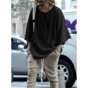 Men's T shirt Tee Shirt Solid Colored Collar Round Neck Black Pink Yellow Khaki Dusty Blue Long Sleeve Casual Daily Tops Fashion Casual Breathable Comfortable