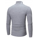 Men's Pure Color T-Shirt Thermal Mock Turtleneck Tops Long Sleeve Basic Casual Baselayers Comfort Slim Fit Pullover Shirt Tops Blouse for Autumn Navy Blue