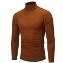 Men's Pure Color T-Shirt Thermal Mock Turtleneck Tops Long Sleeve Basic Casual Baselayers Comfort Slim Fit Pullover Shirt Tops Blouse for Autumn Navy Blue