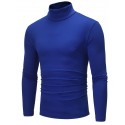 Men's Pure Color T-Shirt Thermal Mock Turtleneck Tops Long Sleeve Basic Casual Baselayers Comfort Slim Fit Pullover Shirt Tops Blouse for Autumn Navy Blue
